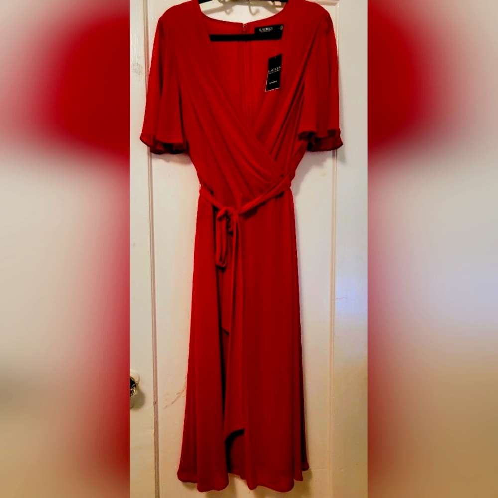 Ralph Lauren Chiffon wrap dress NWT!